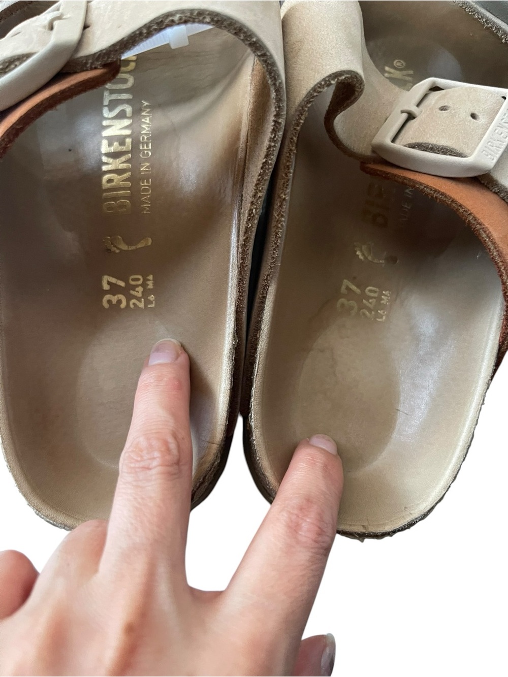 Birkenstock Arizona Two-Strap Sandals Split Sandcastle/Faded Khaki 37, 240cm - Picture 4 of 16